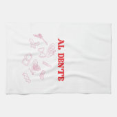 Al Dente roze en rood Theedoek (Horizontaal)