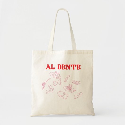 Al Dente roze en rood Tote Bag (Voorkant)