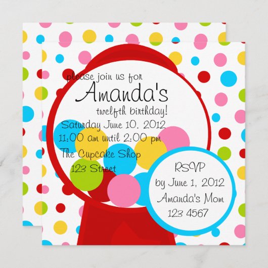 Al die Gumballs. Kaart (Voorkant / Achterkant)