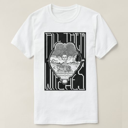 Al die heksen ATW zwart-wit. T-shirt (Design voorkant)