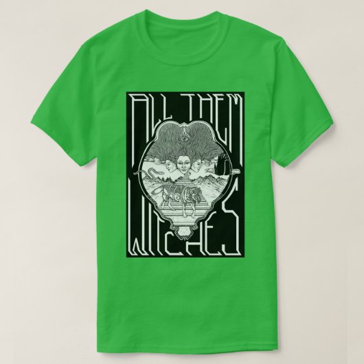 Al die heksen ATW zwart-wit T-shirt (Design voorkant)