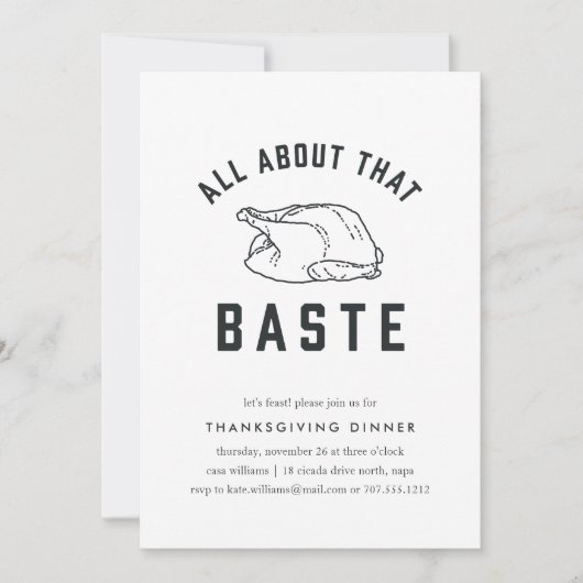 Al die Thanksgiving van Baste Kaart (Voorkant)
