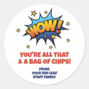 Al die zak van de waardering van de werknemer van ronde sticker