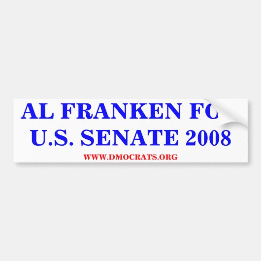 AL FRANKEN VOOR DE AMERIKAANSE SENAAT 2008 Sticker (Voorkant)