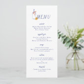 Al Fresco Wijn Lemon Blauw Wit Diner Menu (Staand voorkant)