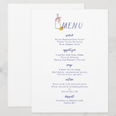 Al Fresco Wijn Lemon Blauw Wit Diner Menu Kaart (Voorkant / Achterkant)