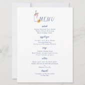 Al Fresco Wijn Lemon Blauw Wit Diner Menu Kaart (Voorkant)