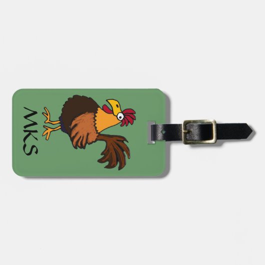 AL-Funky Rooster Bagagelabel (Voorkant horizontaal)