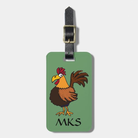 AL-Funky Rooster Bagagelabel (Voorkant verticaal)