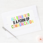Al gedrag is een vorm van communicatie rechthoekige sticker (Envelop)
