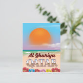 Al Ghariya Qatar strand poster Briefkaart (Staand voorkant)