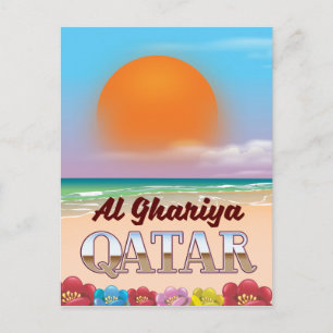Al Ghariya Qatar strand poster Briefkaart
