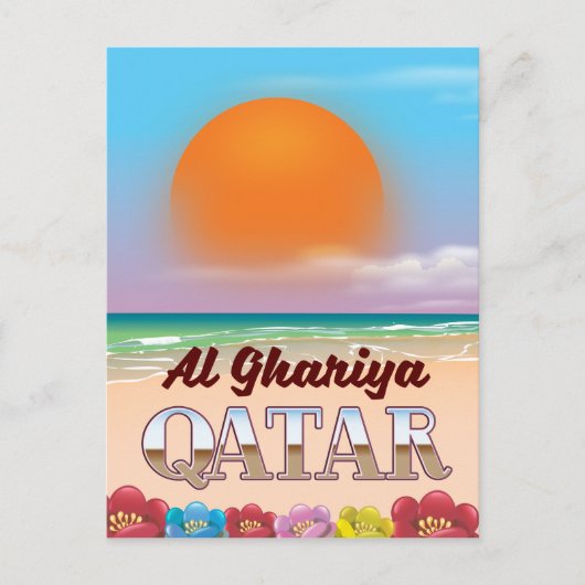 Al Ghariya Qatar strand poster Briefkaart (Voorkant)