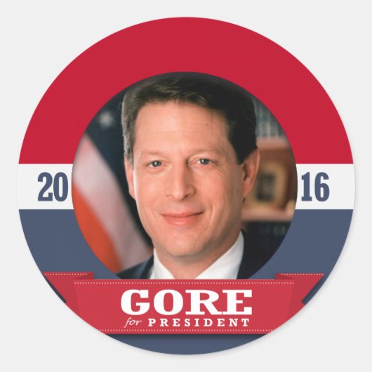 AL GORE 2016 RONDE STICKER (Voorkant)