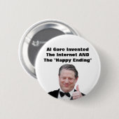 Al Gore inventariseerde het 'happy end' Ronde Button 5,7 Cm (Voorkant /achterkant)