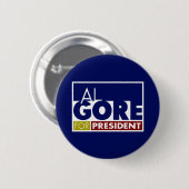 Al Gore voor President V1 Ronde Button 5,7 Cm (Voorkant /achterkant)