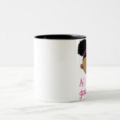 Al Hair is Good Hair (Afropuff Bunny) Tweekleurige Koffiemok (Center)