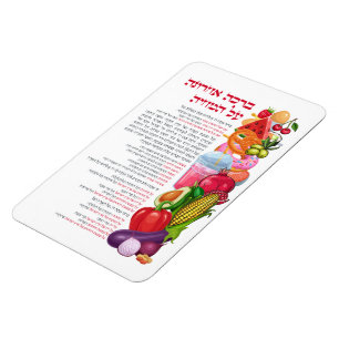 Al haMichya Hebreeuws na eten kleurrijk Magneet