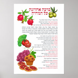 Al haMichya Hebreeuws na eten kleurrijk Poster