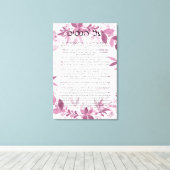 Al HaNisim Hanukkah Prayer in het Hebreeuws en het Canvas Afdruk (Insitu (Houten vloer))