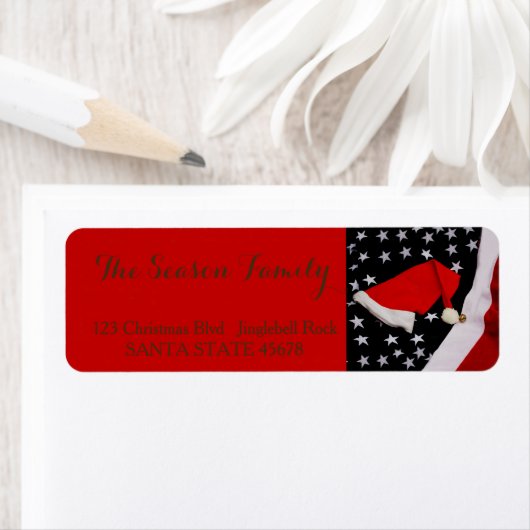 Al het Amerikaanse kerstfeestelijke adreslabel Etiket (Insitu)