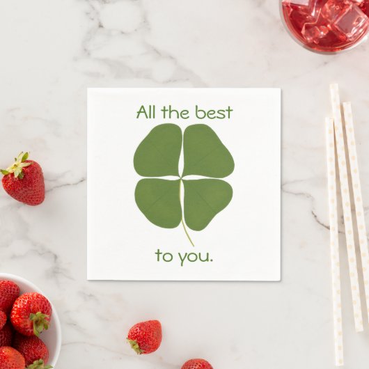 Al het beste, Shamrock Four Leaf Clover Napkins Servet (Insitu)
