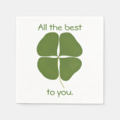 Al het beste, Shamrock Four Leaf Clover Napkins Servet (Voorkant)