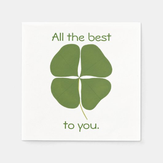 Al het beste, Shamrock Four Leaf Clover Napkins Servet (Voorkant)