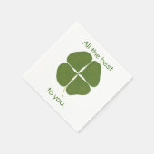 Al het beste, Shamrock Four Leaf Clover Napkins Servet (Hoek)