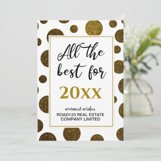 Al het beste voor de moderne gouden zwarte zaken L Feestdagenkaart (Staand voorkant)