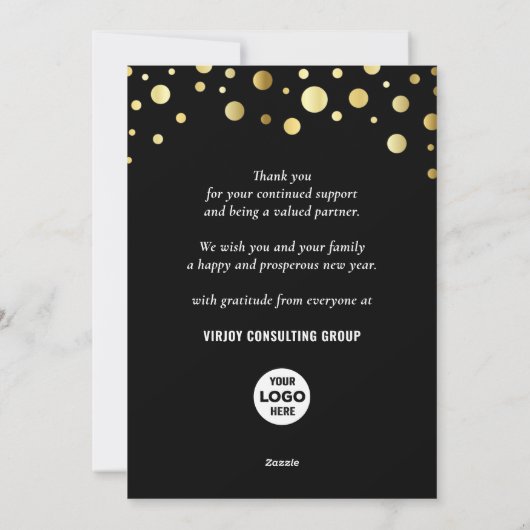 Al het beste voor de moderne gouden zwarte zaken L Feestdagenkaart (Achterkant)