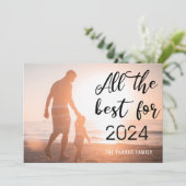 Al het beste voor het nieuwe jaar minimalistische  feestdagenkaart (Staand voorkant)