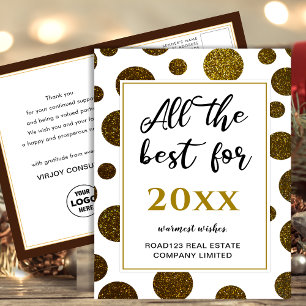 Al het beste voor nieuwjaarszaken Modern Gold Briefkaart