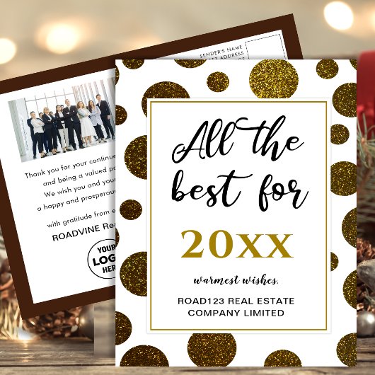 Al het beste voor zakelijk Logo Photo Modern Zwart Briefkaart