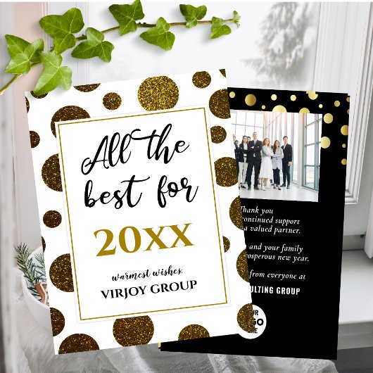 Al het beste voor zakelijk Logo Photo Modern Zwart Feestdagenkaart