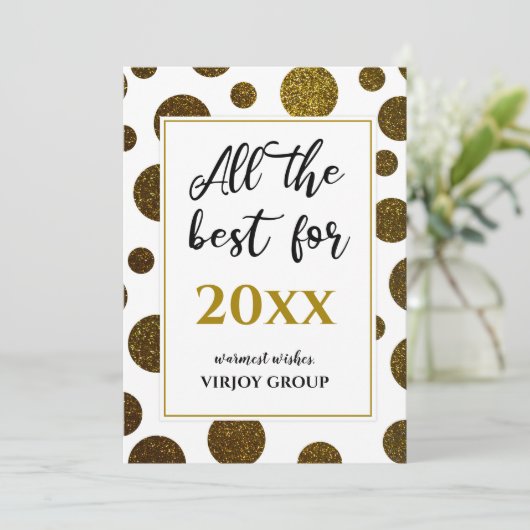 Al het beste voor zakelijk Logo Photo Modern Zwart Feestdagenkaart (Staand voorkant)