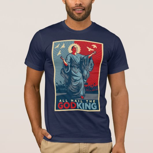 Al het hemel van het T-shirt van God-King Obama (Voorkant)