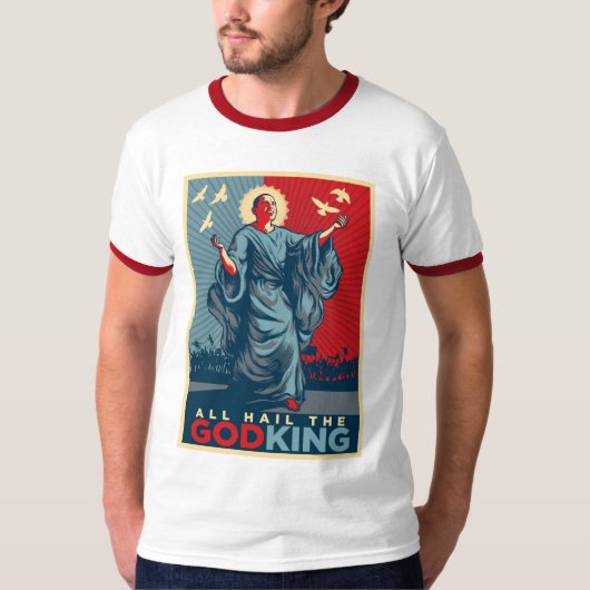 Al het hemel van het T-shirt van God-King Obama (Voorkant)