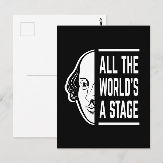 Al het podium van de wereld Thespian Shakespeare c Briefkaart (Voorkant / Achterkant)