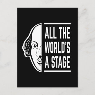 Al het podium van de wereld Thespian Shakespeare c Briefkaart