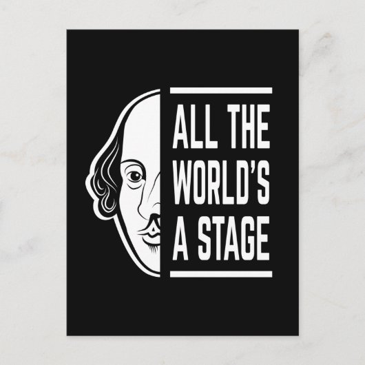 Al het podium van de wereld Thespian Shakespeare c Briefkaart (Voorkant)