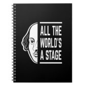 Al het podium van de wereld Thespian Shakespeare c Notitieboek (Voorkant)