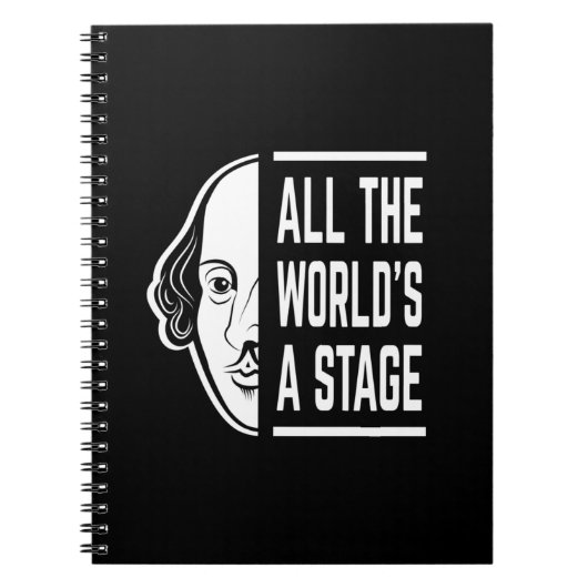 Al het podium van de wereld Thespian Shakespeare c Notitieboek (Voorkant)