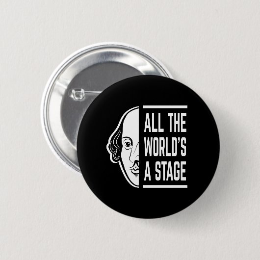 Al het podium van de wereld Thespian Shakespeare c Ronde Button 5,7 Cm (Voorkant /achterkant)