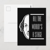 Al het podium van Shakespeare citeert de theater Briefkaart (Voorkant / Achterkant)