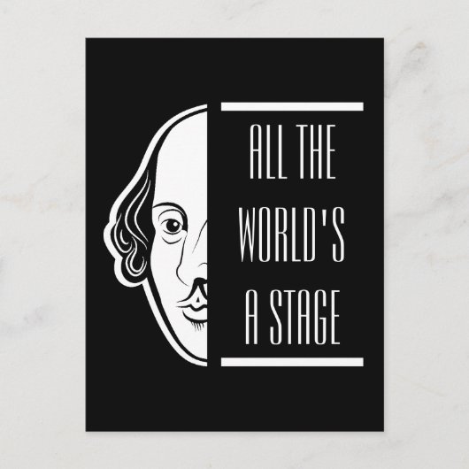 Al het podium van Shakespeare citeert de theater Briefkaart (Voorkant)