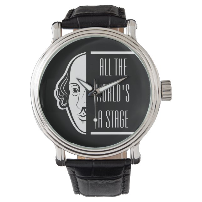 Al het podium van Shakespeare citeert de theater Horloge (Voorkant)