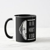 Al het podium van Shakespeare citeert de theater Mok (Links)