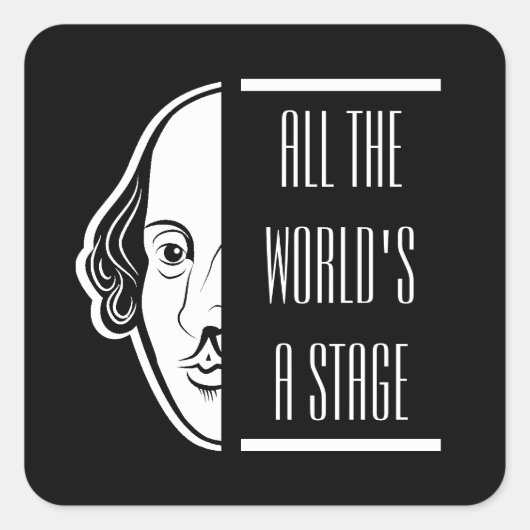 Al het podium van Shakespeare citeert de theater Vierkante Sticker (Voorkant)