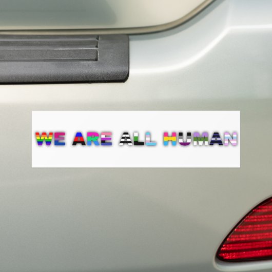 Al Human White Bumpersticker (Op auto)